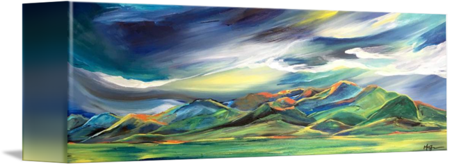 Dancing Sunlight On The Bridgers - Nice Transparent Watercolor Painting New (650x238), Png Download