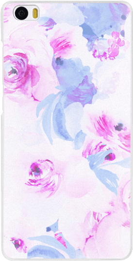 Bright Purple Pastel Watercolor Flowers - Garden Roses (300x547), Png Download