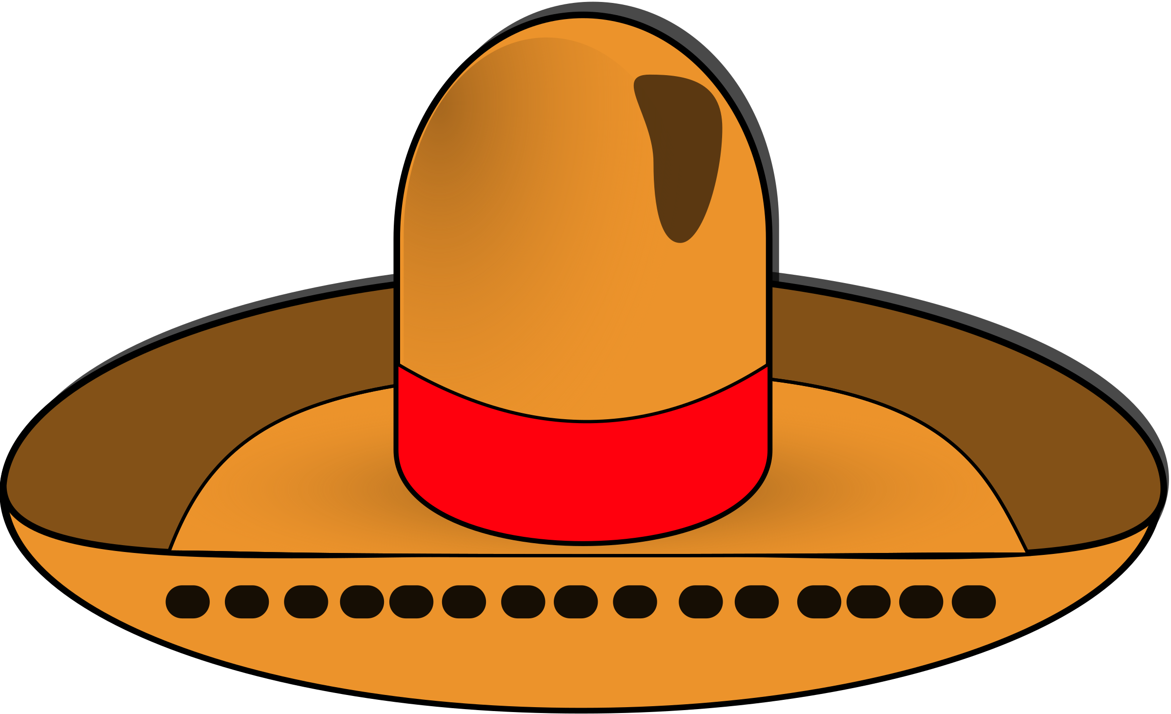 Png Royalty Free Library Clip Art - Sombrero Clipart (2400x1463), Png Download
