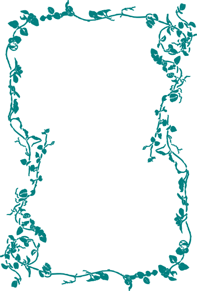 Blue Flower Border Svg Clip Arts 402 X 594 Px - Free Transparent PNG