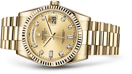 Rolex Png Image Background - Rolex Gold Day Date 36 Mm Green Dial (464x260), Png Download