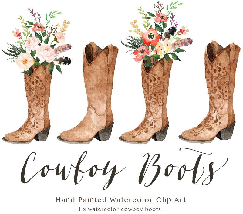 Cowboy Boot Transparent Image - Cowgirl Boots Clipart (920x780), Png Download