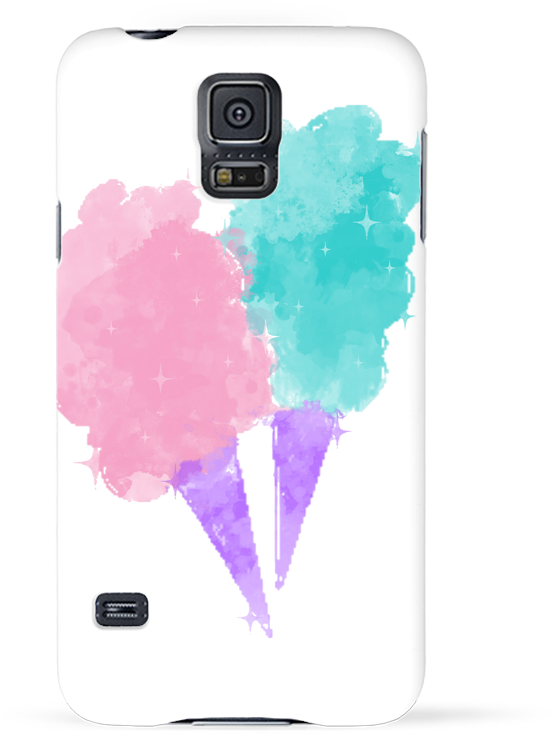 Coque 3d Samsung Galaxy S5 Watercolor Cotton Candy - Iphone 7 Flamingos (690x850), Png Download