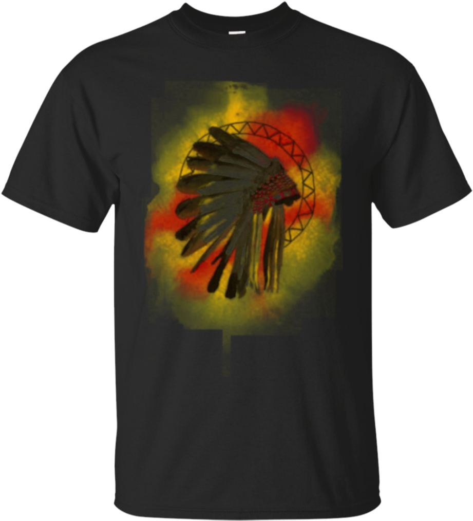 Watercolor Native American Headdress T Shirt Gildan - T-shirt (1024x1024), Png Download