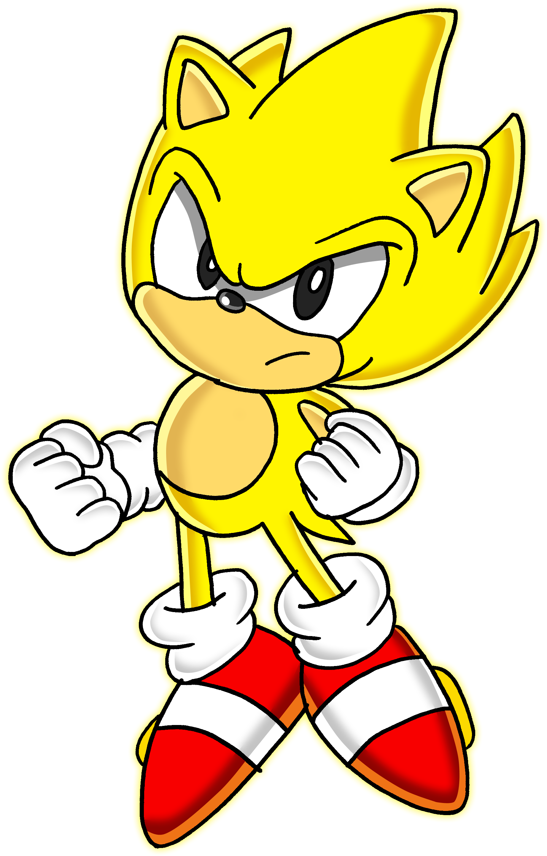 Classic Super Sonic - Sonic The Hedgehog (2000x3000), Png Download