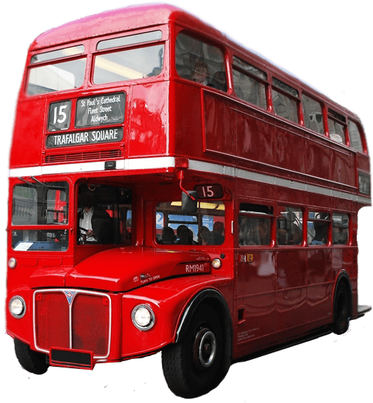Red Double Decker Bus London - Double Decker Bus Png (586x600), Png Download