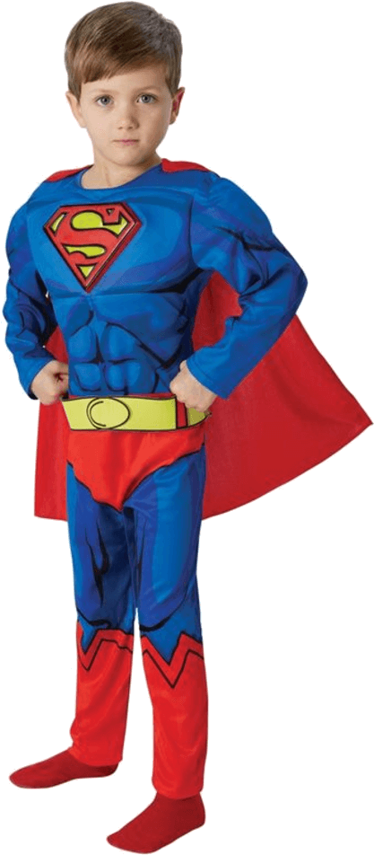 Child Deluxe Comic Book Superman Costume - Superman Costume 7 8 (600x951), Png Download