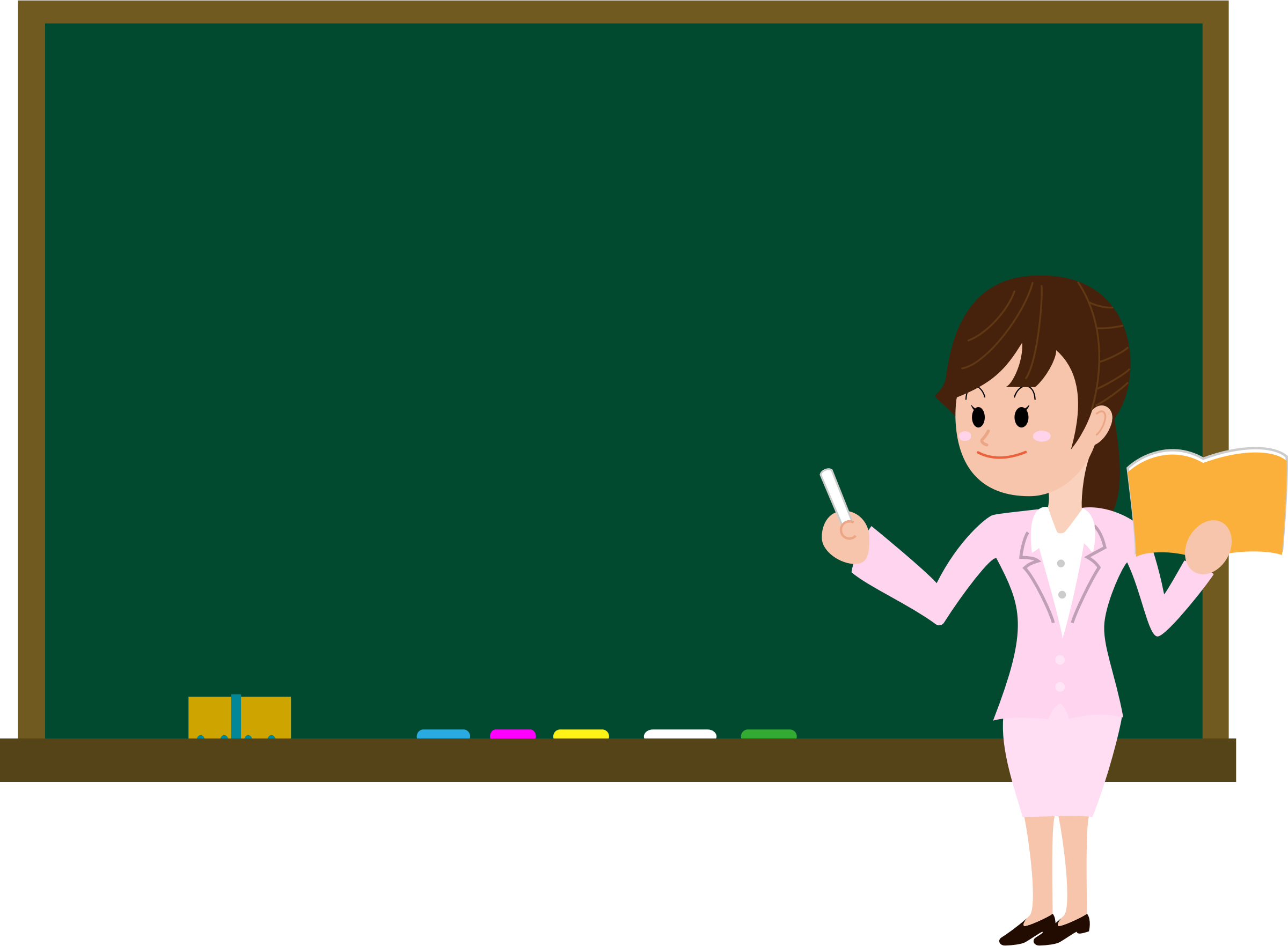 Download Download Female Teacher On Blackboard In Classroom - Teacher With  Blackboard Png Cartoon PNG Image with No Background 