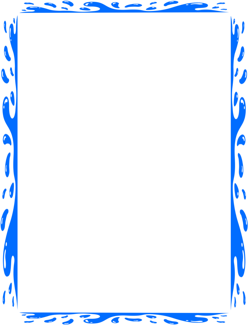 Fall Leaf Coloring Clipart - Page Borders Blue (850x1100), Png Download