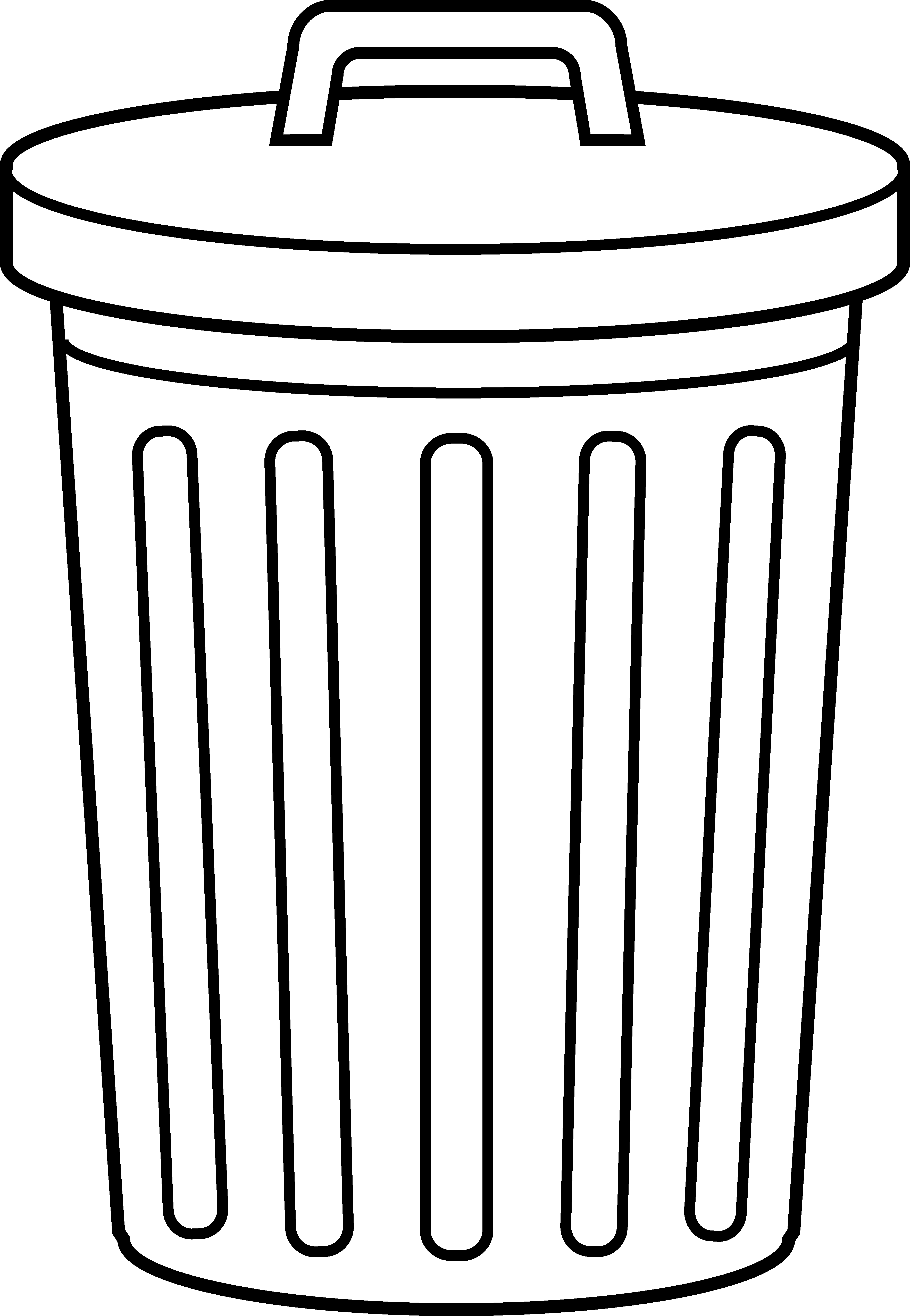 Jpg Free Download Can Clipart - Trash Can Line Art (380x550), Png Download