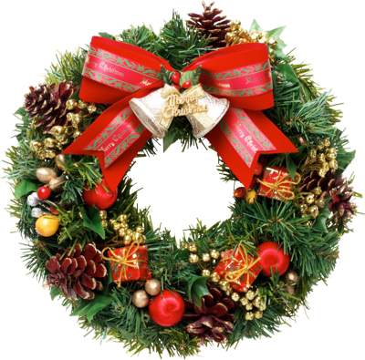 Christmas Wreath Png Clipart - Real Christmas Wreath Png (400x395), Png Download