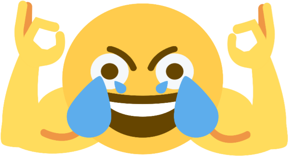 Crying Laughing Emoji Meme Distorted - Open Eye Crying Laughing Emoji (1000x1000), Png Download