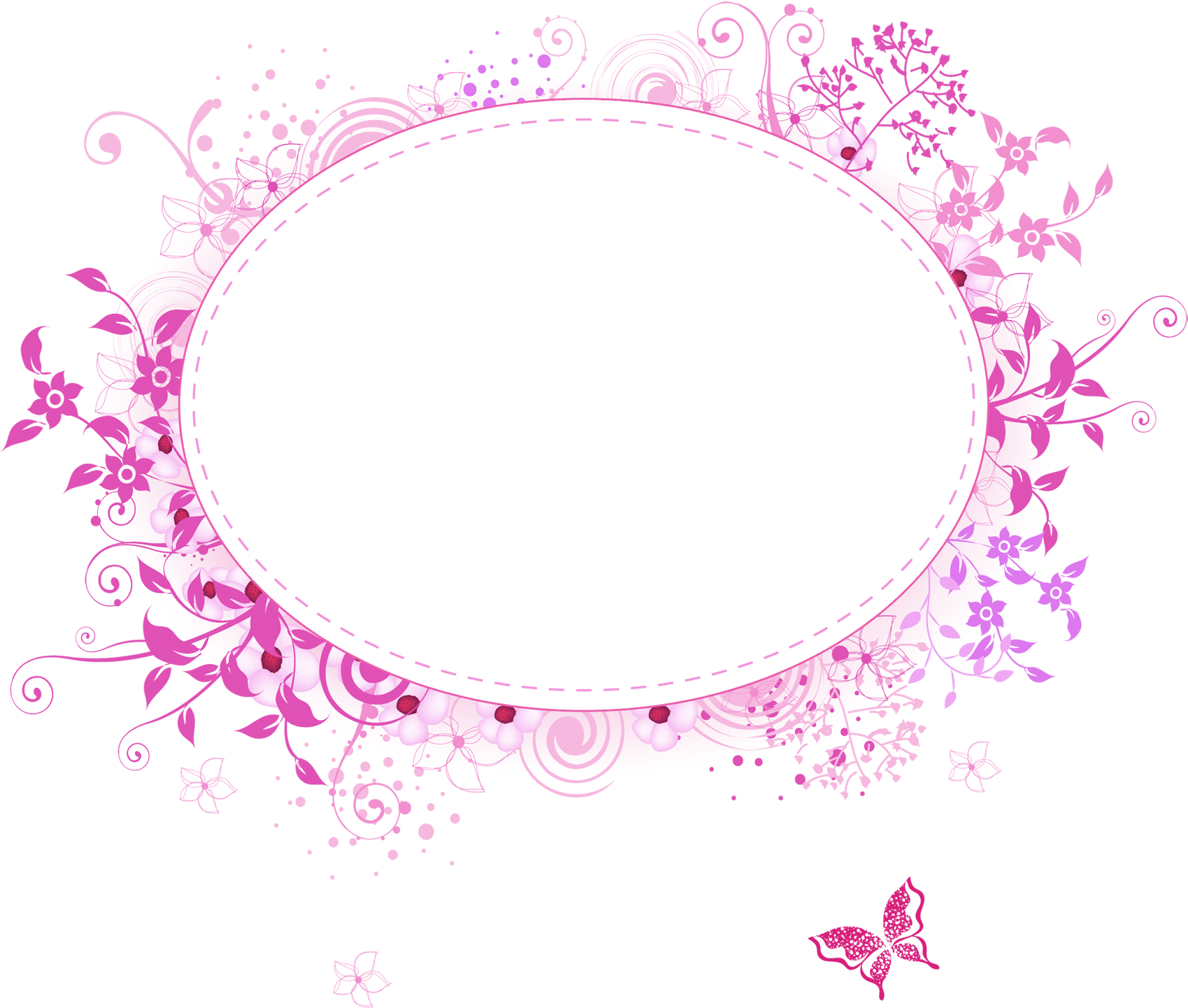 Pink Flower Frame Png Transpa Image Pink Flower Frame - Png Transparent Flower Frame Png (1280x1149), Png Download