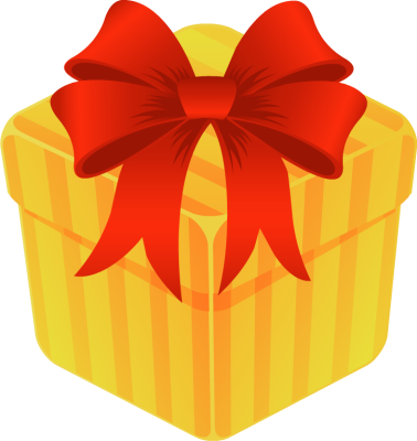Christmas Bow Clip Art Gift Png - Gift Box Clip Art (378x400), Png Download