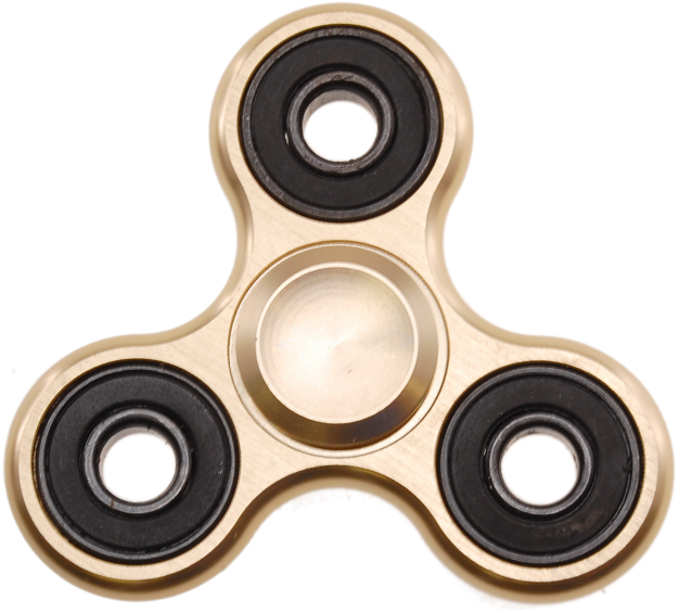 Metal Hand Tri Spinner Anti-stress Fidget Toy - Fidget Spinner Gold Transparent (640x640), Png Download