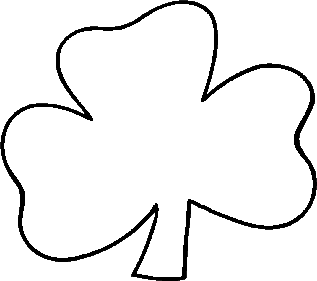 Irish Shamrock Clip Art Black And White X3cbx3eblackx3cx3e - White Shamrock No Background (1111x990), Png Download