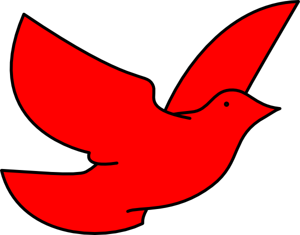Red Dove Clip Art (600x470), Png Download