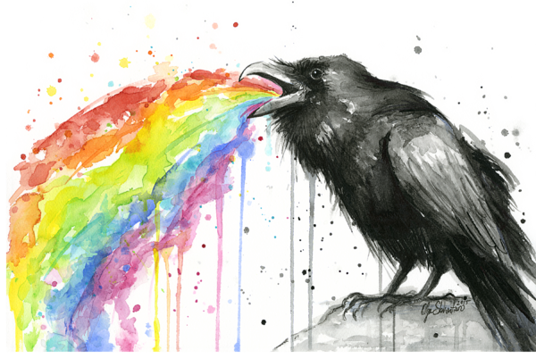 Click And Drag To Re-position The Image, If Desired - Raven Rainbow (600x401), Png Download