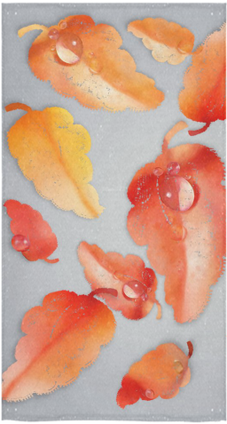 Leaves On Gray Bath Towel - Watercolor Paint (500x500), Png Download