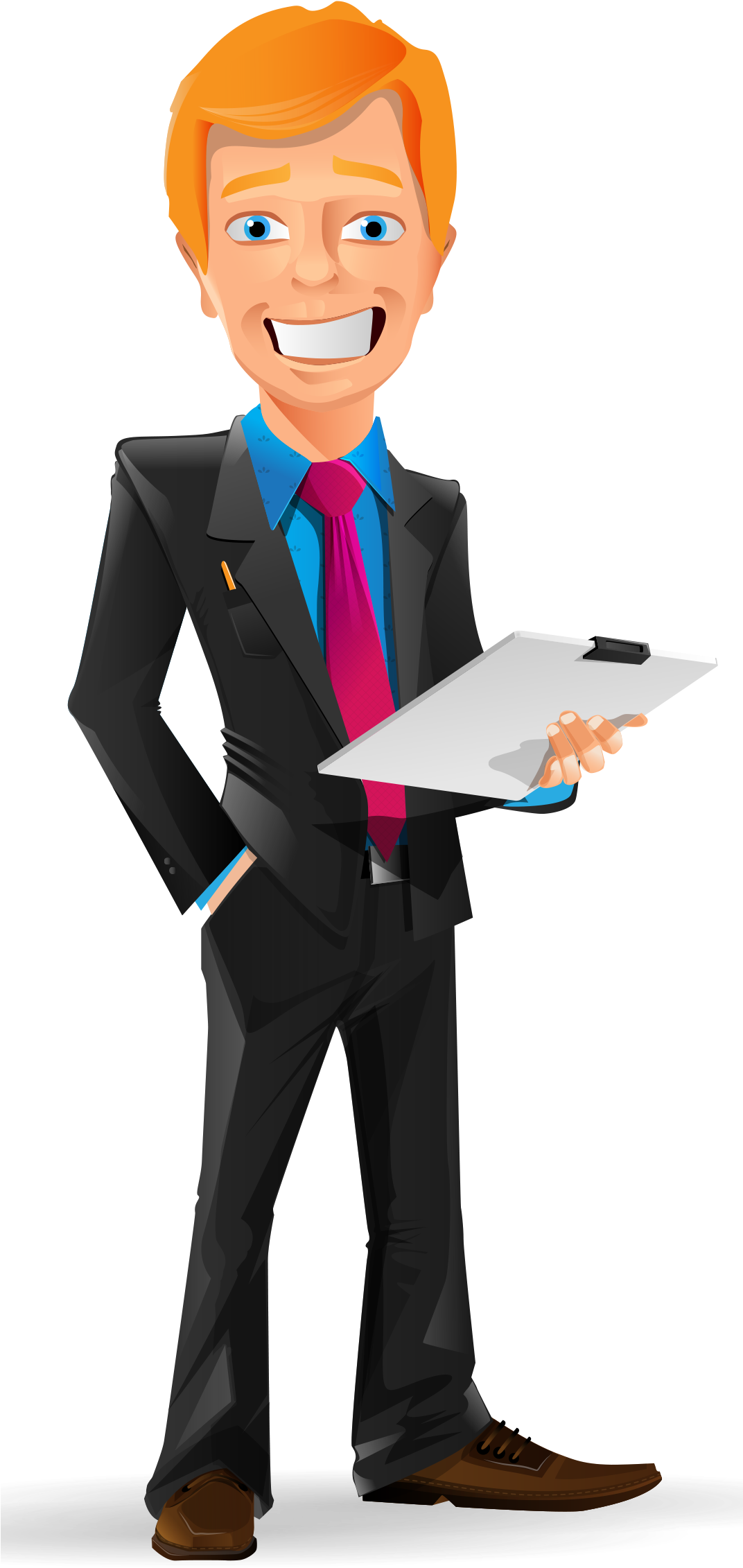 Picture Freeuse Library Smiling Businessman Http Www - Business Man Cartoon Png (1071x2286), Png Download
