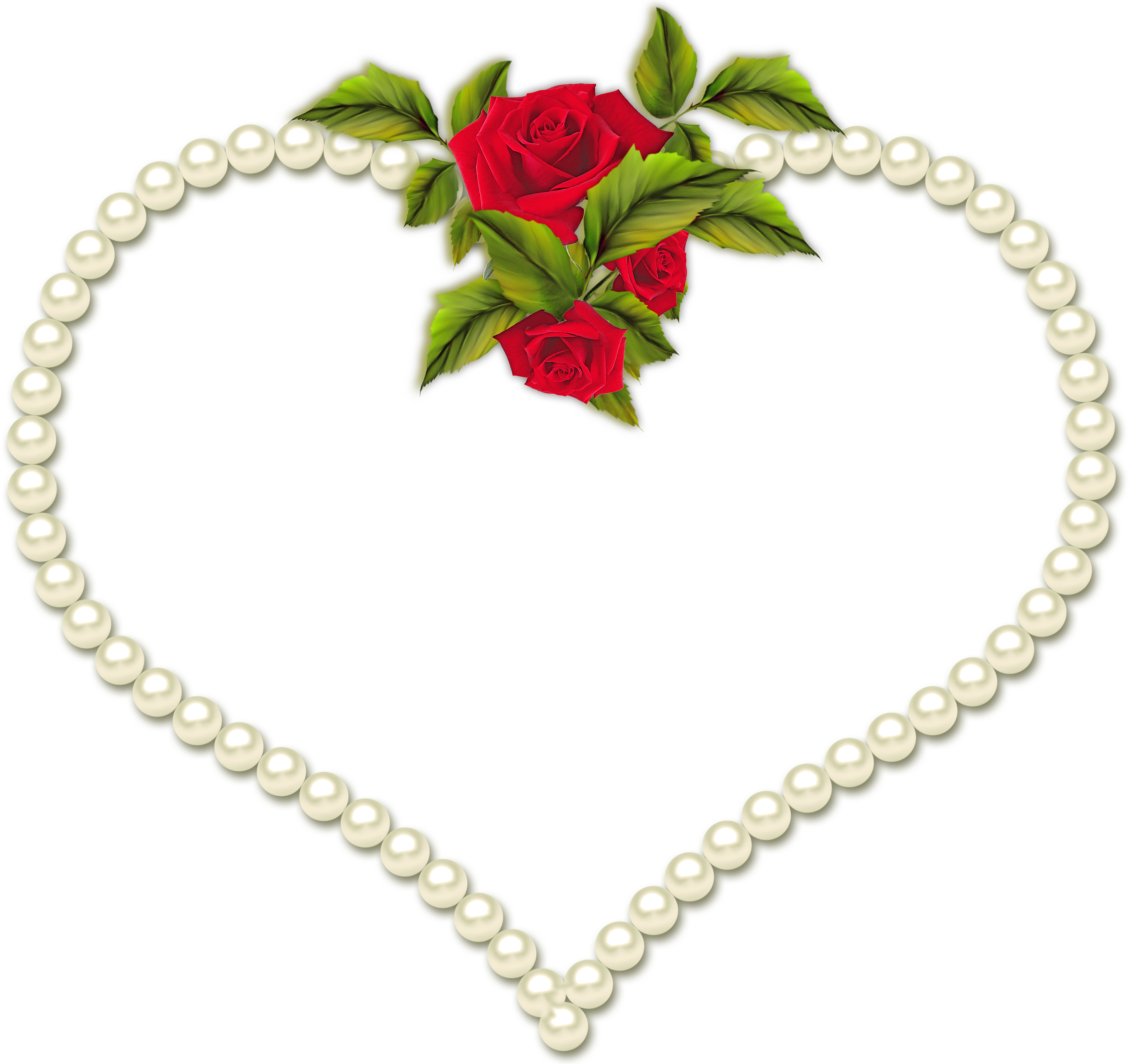 Pearls - Transparent Png Pearls Heart (3500x3275), Png Download
