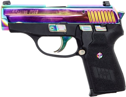 Gun Png Transparent Iridescent Sig Saur - Sig Sauer Rainbow Gun (500x395), Png Download