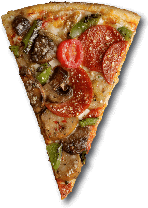 Uncured - Pizza Slice Top View Png (625x830), Png Download