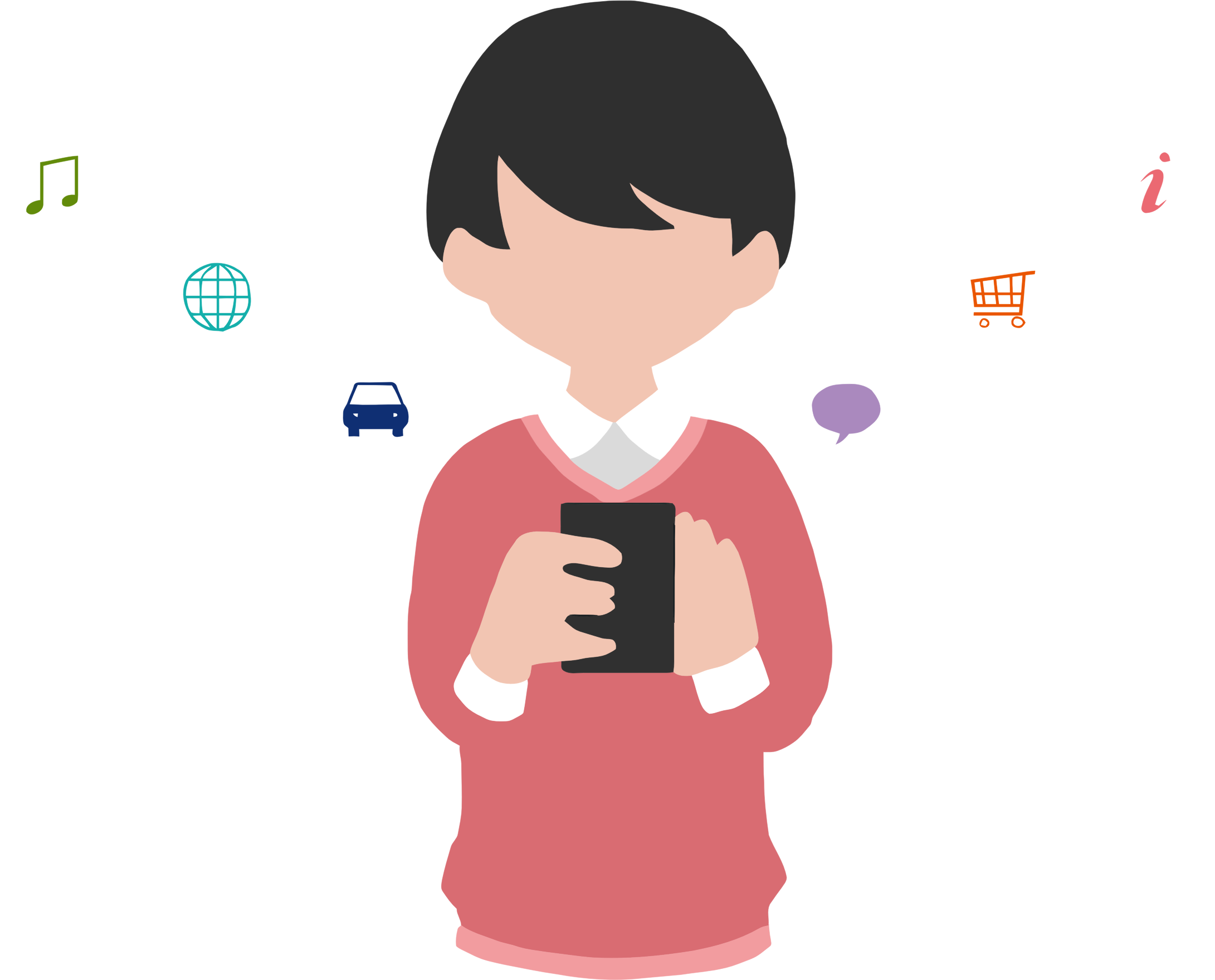 This Free Icons Png Design Of Man Using Smartphone (2181x1759), Png Download