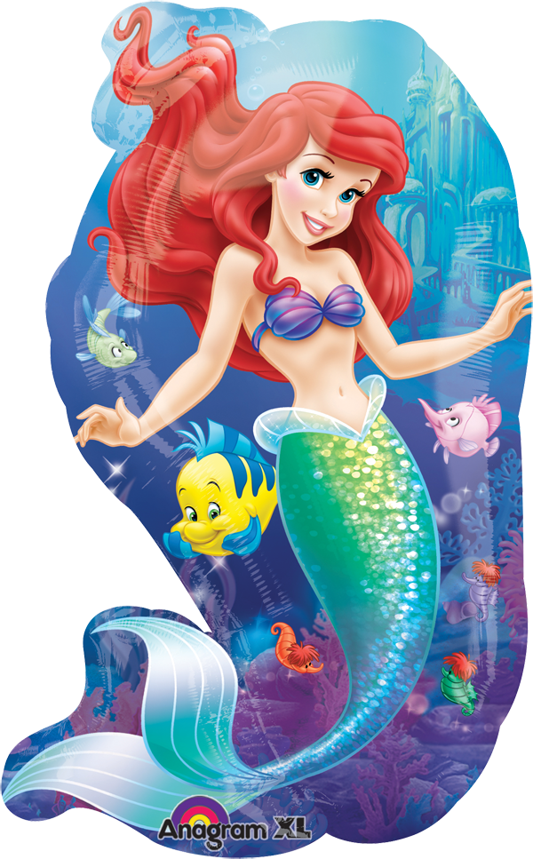 Globo La Sirenita - Little Mermaid Foil Balloons (600x967), Png Download