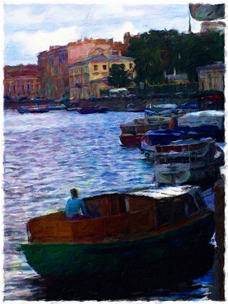 River Boat - Painting (800x600), Png Download