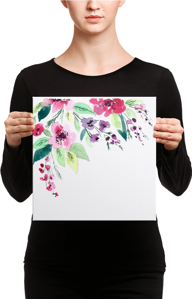 Watercolor Flowers Canvas Print - Scripture Wall Art For Wall Decor Printed (1000x1000), Png Download