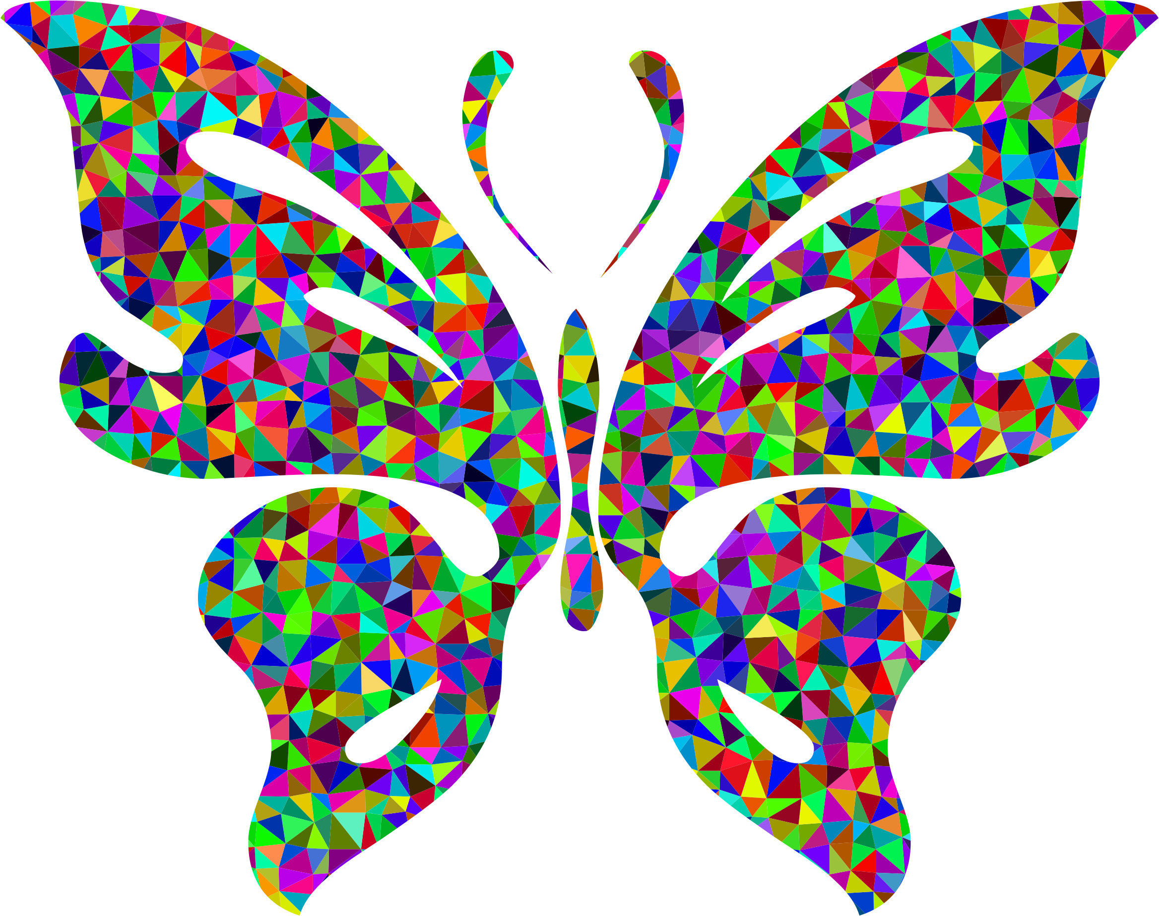 This Free Icons Png Design Of Prismatic Low Poly Butterfly (2336x1846), Png Download