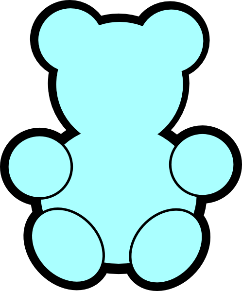 Blue Teddy Bear Clip Art - Bear (498x599), Png Download