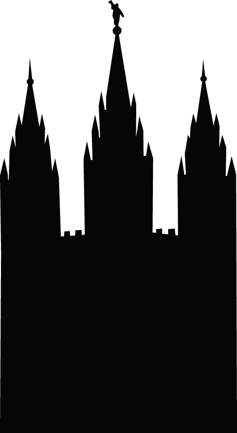 Diy Salt Lake Temple Watercolor - Silhouettes Of Lds Temples (482x881), Png Download