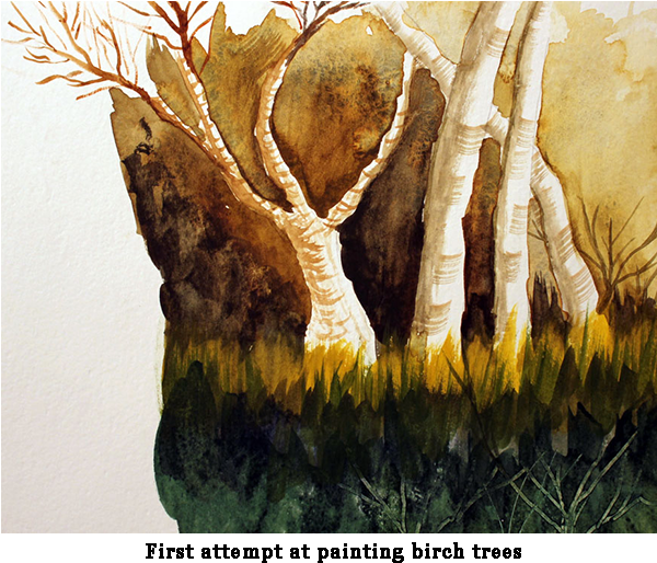 Birchtrees - - Painting (600x600), Png Download