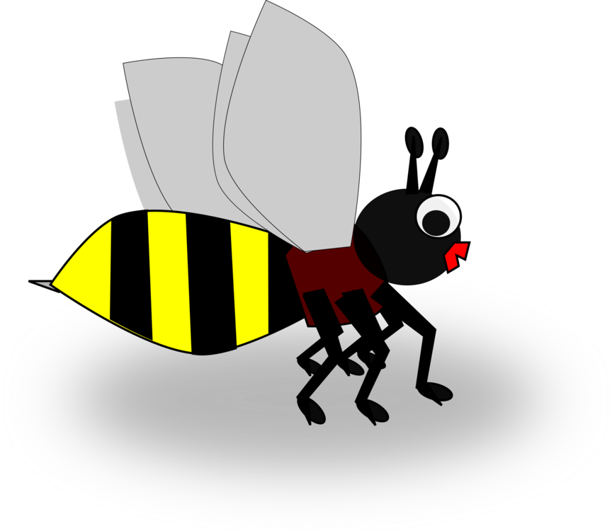 Honey Bee Insect Wasp Cartoon - Custom Cartoon Bee Flask (864x750), Png Download