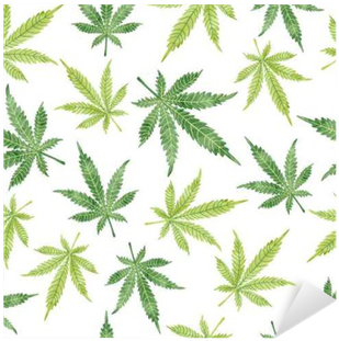 Watercolor Marijuana Leaves Seamless Pattern - Cannabis Background (400x400), Png Download