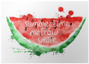 Watercolor Illustration With Slice Of Watermelon - Women Watermelon With Quotes Printed Canvas Tote Shoulder (400x400), Png Download