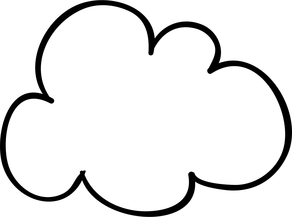 Cloud Sketched Shape Comments - Hand Drawn Cloud Png (980x730), Png Download
