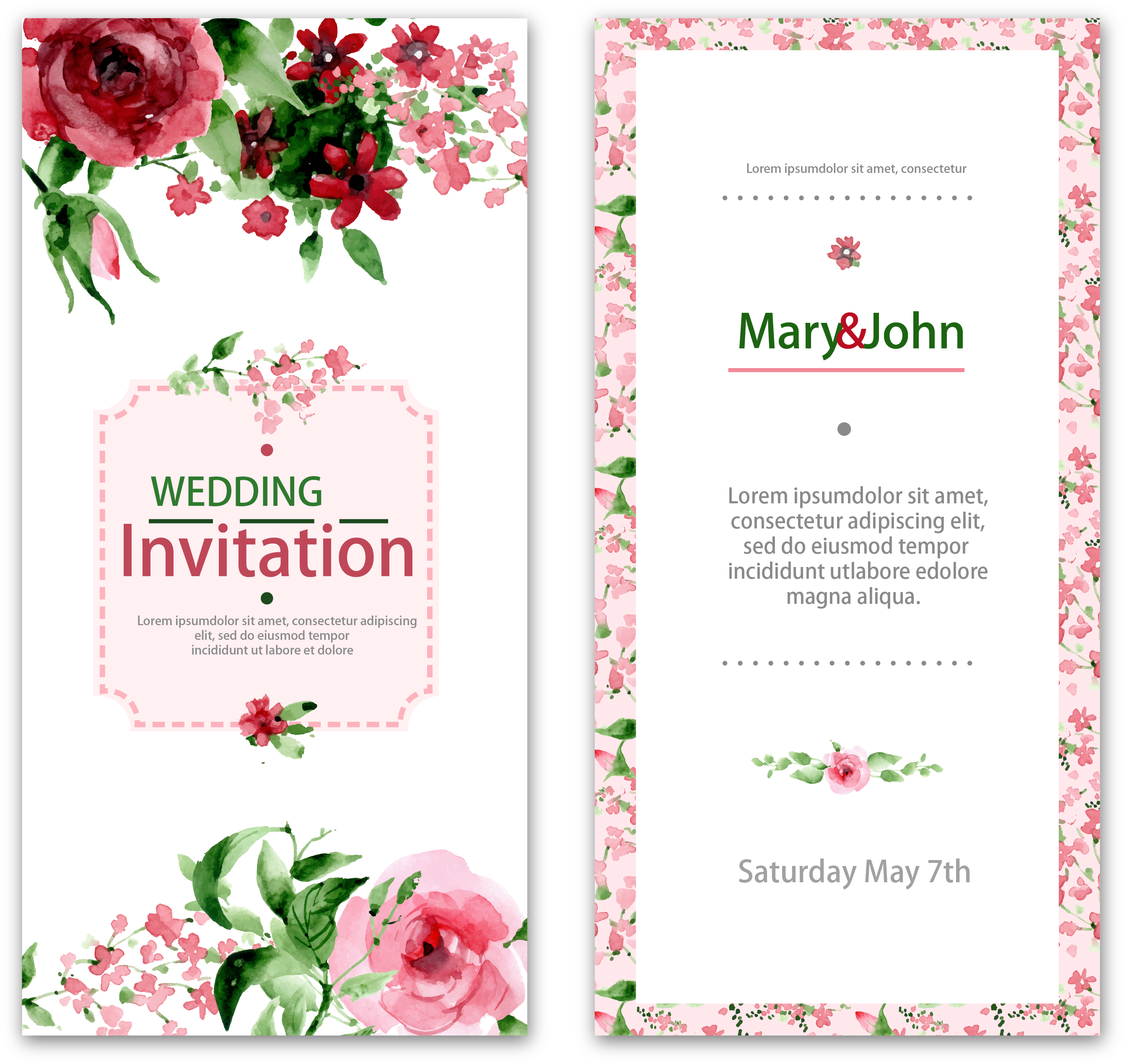 Wedding Invitation Watercolor Painting Flower - Friendship Day Card With Flower (2812x2837), Png Download