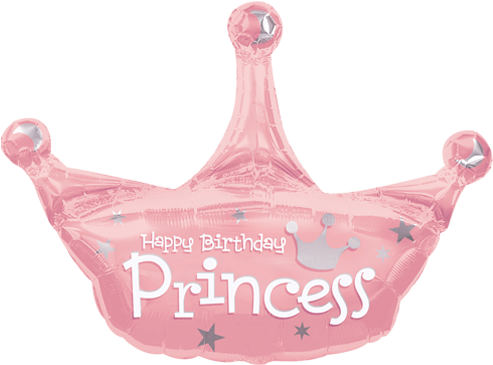 34" Birthday Princess Crown Foil Balloon - Birthday Princess Crown 25" (500x500), Png Download
