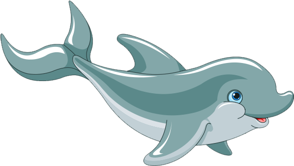 Dolphin Png Hd Png Image - Dolphin Cartoon Png (600x350), Png Download