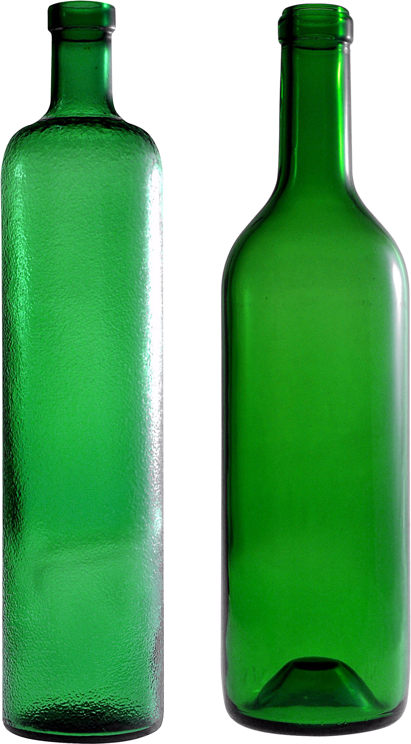Empty Green Glass Bottle Png Image - Empty Beer Bottles Png (1552x2640), Png Download