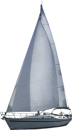 Yacht Png Sailboat - Yacht With Sails Png (287x500), Png Download