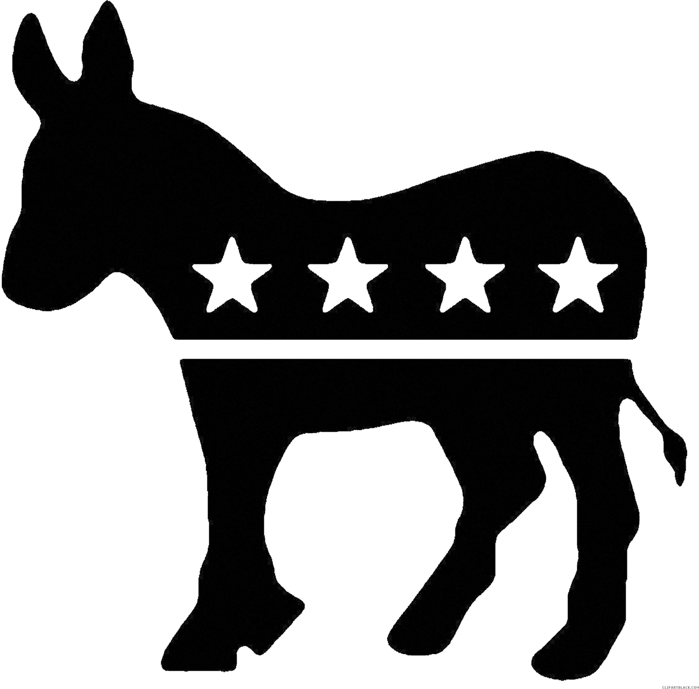 Clipart Clipartblack Com Animal - Democratic Party Logo Black And White (2412x2358), Png Download