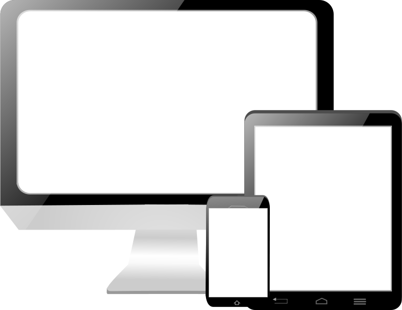 Computer Monitor Clipart - Computer Tablet Phone Png (600x462), Png Download
