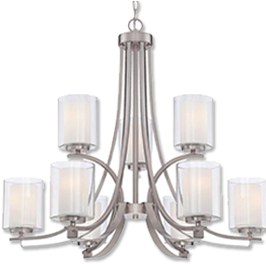 Transitional Style - Minka Lavery-4109-84-parsons Studio - Nine Light Chandelier (300x400), Png Download