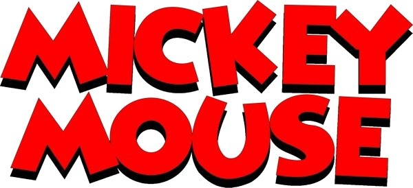 Mickey Mouse Vector Free Png Free Download - Mickey Mouse Name Png (600x274), Png Download