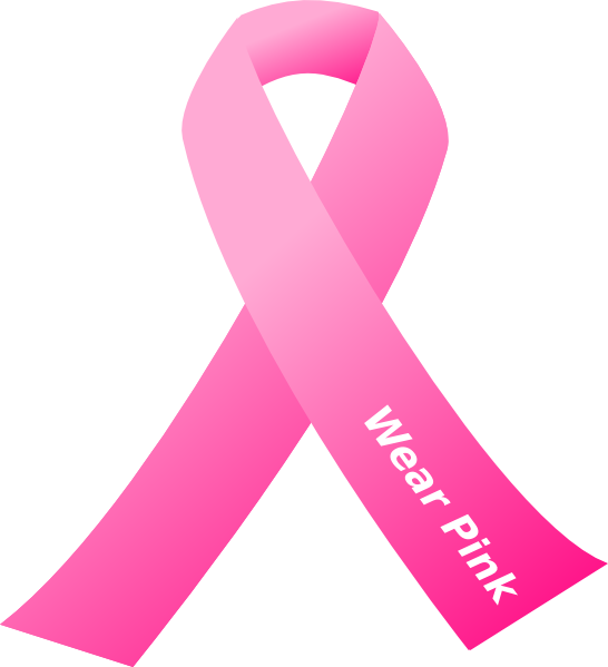Pix For > Pink Cancer Ribbon Logo - Breast Cancer Ribbon Wear Pink (546x599), Png Download