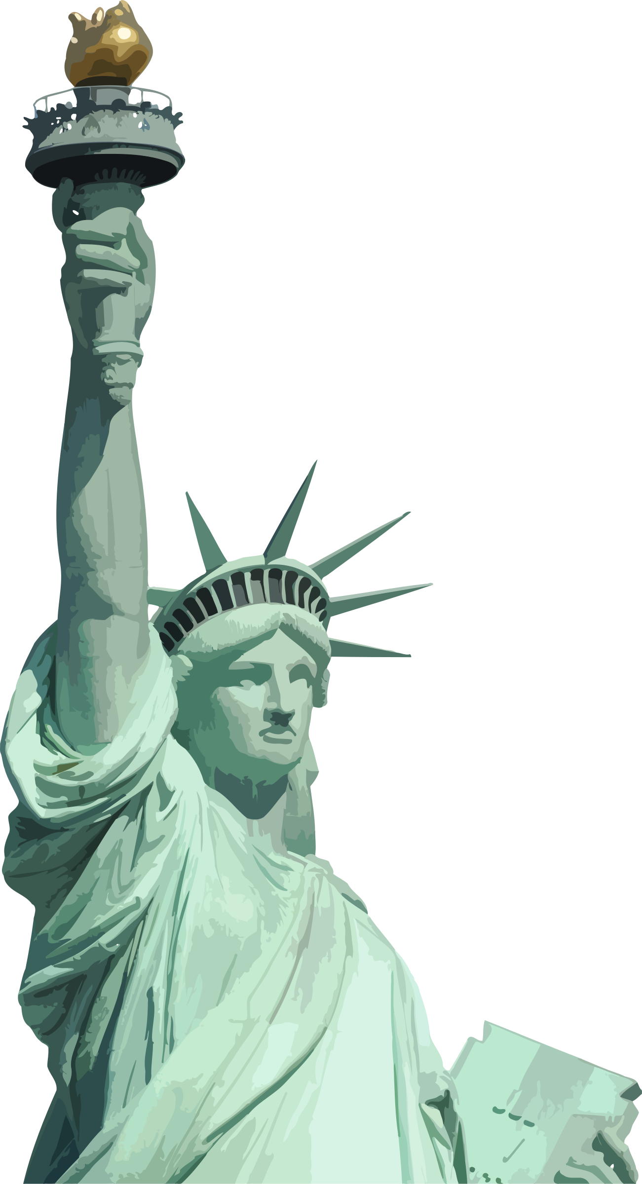 Statue Of Liberty By Firkin - Clip Art Statue Of Liberty (1301x2400), Png Download